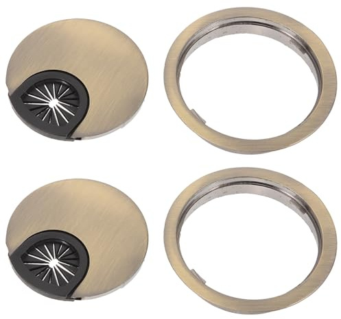 HOUDERCO Desk Grommet 2Pcs 2.76 Inch Round Zinc Alloy Cable Hole Cover for Computer Desk Wire Routing and Home Office Setup