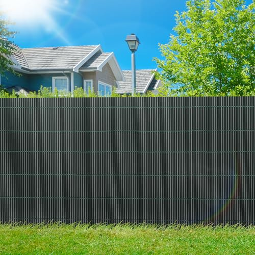 Peviasot PVC Sichtschutzmatte 160x400cm mit Kabelbindern, Sichtschutzzaun Verstärkung Innen, Sichtschutz Wetterfest, Windschutz UV-beständig, ohne Bohren für Balkon Garten und Terrasse, Grün