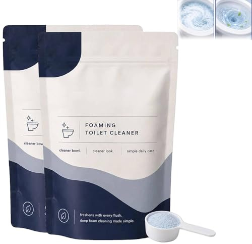 Restorabowl Foaming Cleaning Powder,Toilet Cleaning Foam, Restorabowl Toilettenschaum,Clean Schaum,WC Reiniger Extra Stark, Schnellwirkend,Schäumender WC-Reiniger für Strahlend Saubere Toilette (2PC)