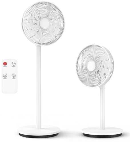 IERAKOR Ventilatore a Piantana Silenzioso con Telecomando, Altezza Regolabile (71–104 cm) 2 in 1, 6 Velocità, Oscillazione 180°, Inclinazione 60°, Timer 7H, Ideale per Camera e Soggiorno