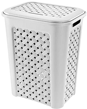 Tontarelli TON830 Portabiancheria, Bianco, 37.5 x 27.5 x 47