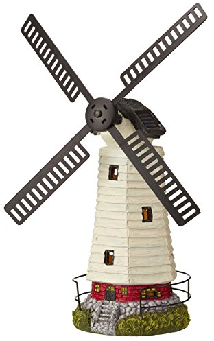 Garden Gear Solar Powered Windmill Decoration with LED Lights, Rotating Sails, Weatherproof Outdoor Ornament 53 cm