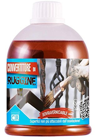 CIR - Chimica Italiana Restauri CONVERTITORE DI RUGGINE - Convertiruggine universale sovraverniciabile - Flacone da 500 ml