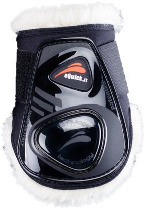 EQUICK Streichkappe eShock Legend Edition mit No Kill Kunstfell Größe M, Farbe Schwarz