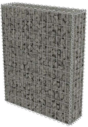 Festnight Gabion Jardin Mur à Gabion Acier Galvanisé Gabion Jardiniere Argenté 80 x 20 x 100 cm