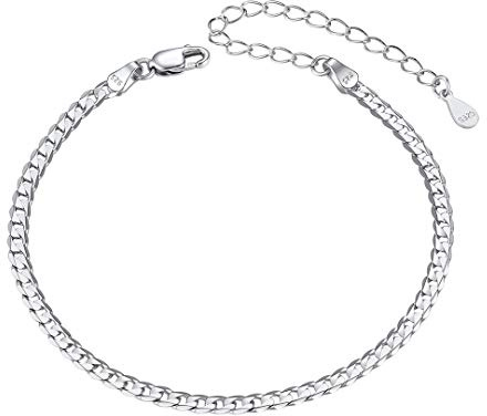 ChainsHouse 3mm 5mm Edelstahl fußkette Damen Panzerkette Fußkettchen Sommer Fußband mit Geschenkebox für Damen und Mädchen