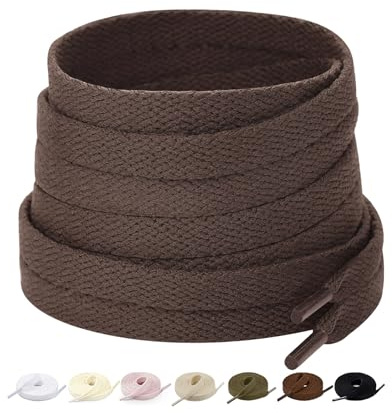 Stepace 2 par platt skosnören för sneakers 60 cm – 200 cm längd 18 färg skosnören brun 200