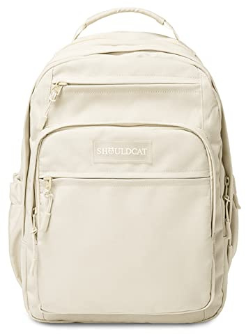 FANDARE Rucksack Schulrucksack Damen Herren Daypacks mit Laptopfach fü 15.6 Zoll Tagesrucksack Schulranzen Junge Mädchen Schultaschen für Universität Reisen Freizeit Wasserdichtes Polyester Beige