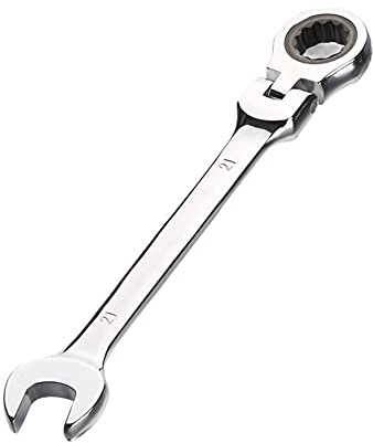 Aoktorkit Clé à cliquet à tête flexible 21 mm, clé à cliquet professionnelle en acier chromé vanadium, 72 dents, 12 points pour bricolage, tuyauterie, réparation de vélo et entretien domestique