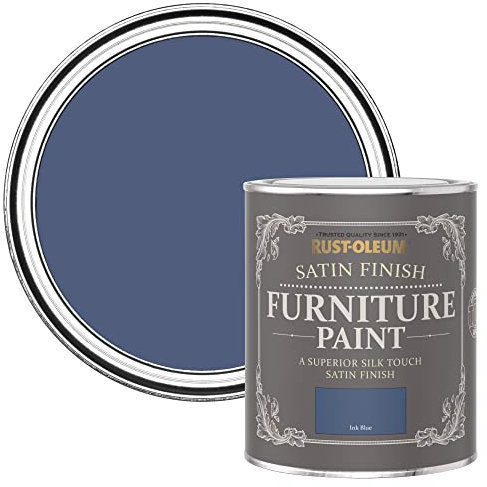 Rust-Oleum Blue Furniture Paint in Satin Finish - Ink Blue 750ml