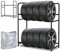 SWANEW Scaffale Supporti per Pneumatici per 8 Pneumatici, per Ruote e Cerchioni, salvaspazio, capacità di carico 180 kg, per Garage Cantina, con Viti e tasselli, 107 x 46 x 117 cm