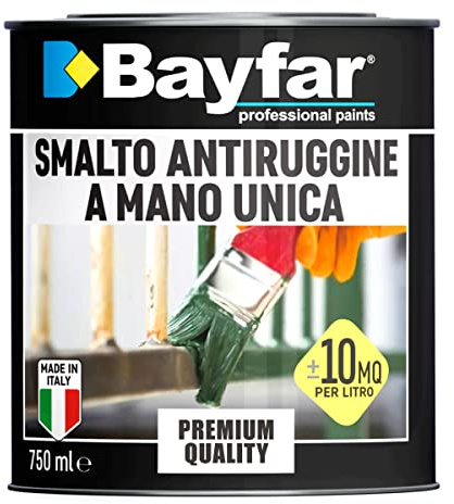 Bayfar, Gruppo Sammarro Smalto vernice per ferro antiruggine una mano 750ML (Verde Muschio)