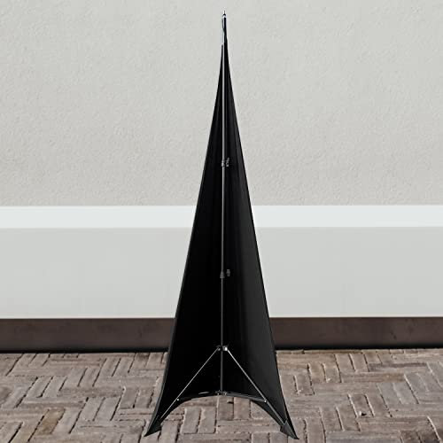 WedDecor Cubierta de soporte para altavoz de DJ con trípode de doble cara, color negro, para bodas, banquetes, cumpleaños, recepción, fiestas, eventos especiales, lavable, 1 pieza