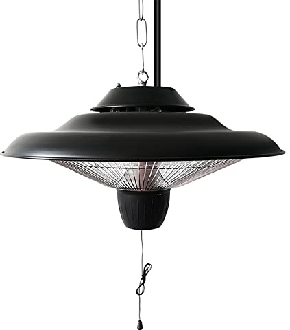 Calentador de Patio de 3 Modos, Calentador de Espacio eléctrico para Exteriores, Calentador montado en el Techo para balcón, Calentador halógeno para Patio (Pull Rope)