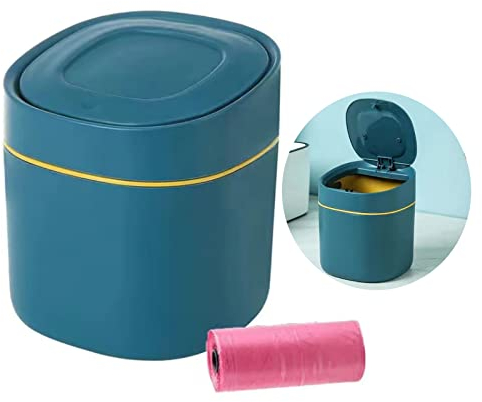 Pawleso Cestino da Tavolo, Cestino Bagno Piccolo, Mini Pattumiera da Tavolo, Piccolo Cestino da Scrivania, Cestini per la carta per Ufficio, Cucina, Bagno, Soggiorno (Blu)