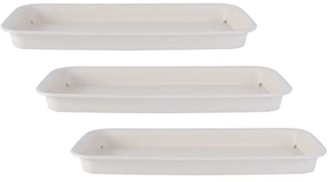 Housoutil Vassoi Rettangolari Per Piante 3 Pezzi 15.5 Pollici Sottovasi in Plastica Leggera Anti-Perdita Con Fondo Antiscivolo Resistente Ai Raggi Uv Per Giardino Interno Ed Esterno