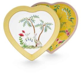 PiP Studio 2er Set Herzform-Teller La Majorelle | Gelb - D 21,5