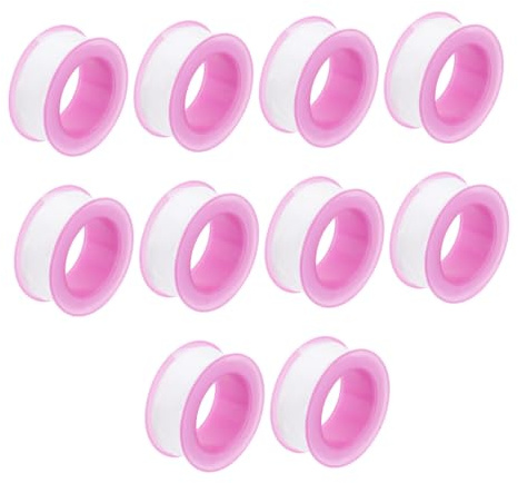 Ptfe Gewindedichtband 10 Rollen aus Ptfe für Gewinde | Rosa, für Dampfschraubsockel und Gewindeverbindungen, 0, 7 Zoll, 10 Stück-pack