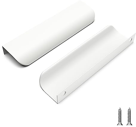 LONTAN 10 maniglie per mobili, colore bianco, 128 mm, distanza tra i fori da cucina, maniglie nascoste