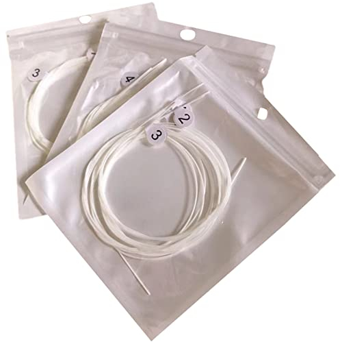 Rianpesn Saiten für Konzert-Ukulele - 4 Teile/Set Saitenwickler für Ukulele,Weiße Nylonsaiten Ersatzteil Zubehör für 21/23/26 Zoll Ukulele