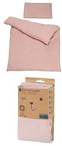 roba Kinderbettwäsche Lil Planet 100 x 135 cm - 2-teiliges Bettwäsche Set - Bio Baumwolle - GOTS und Oeko-Tex 100 zertifiziert - Rosa/Mauve Spannbettlaken Lil Planet 60 x 120 – 70 x 140