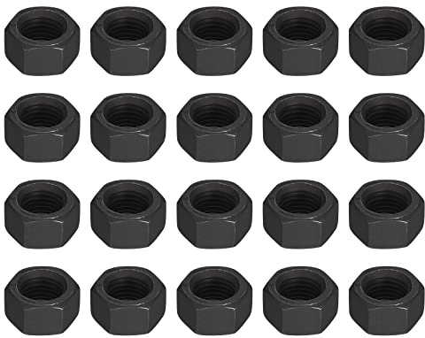 QUARKZMAN 20 Stück Sechskantmuttern 3/8-24 Sechskant Muttern Karbonstahl Grad 8.8 Schwarz Oxide Sechseck Muttern für Schraube Bolzen