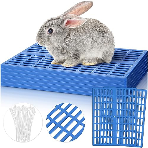 Kigley 6 Stück Kunststoff Kaninchenkäfig Matte Kaninchen Bodenmatte Fußauflage Pads für Kleintiere Ratten Hamster Meerschweinchen Chinchilla, Matten Füße Pads für Hasen Hunde Katzen Haustier, 33 x