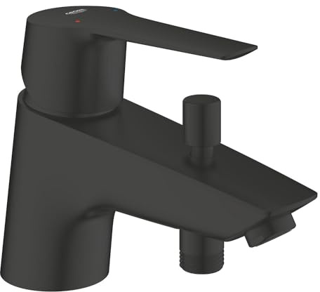 Grohe Start 232292432 Einhebelmischer, für Badewanne/Dusche, wassersparend, mittlerer Auslauf, einfache Installation, mattes Schwarz