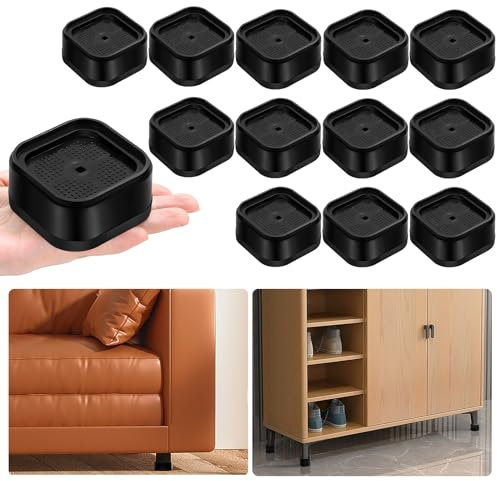 shouwuhho Möbelerhöhungen, verstellbare Betterhöhungen, strapazierfähig, Höhe 2,5 cm, quadratisch, stapelbar, 2,5 oder 7,6 cm, für Schreibtischbeine, Tisch, Couch, Sofa, Stuhl, Bettgestellbeine