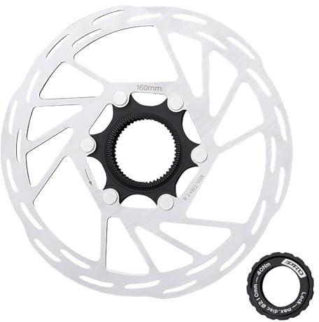 Yongness Disco de freno de bloqueo central de bicicleta de 140mm/160mm/180mm/203mm,rotor de freno de disco de bicicleta de montaña adecuado para disco de freno tipo cubo con cubierta de bloqueo(140mm)