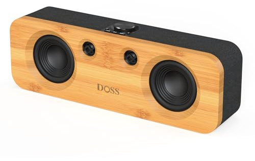 DOSS SoundBox H200 50W Home Bluetooth Speaker with Dual 3.5-Inch Woofers, Two 1-inch Tweeters, 35H Playtime, TWS, Sustainable Materials, BT 5.3, Wireless for Record Player/Computer/TV-Black