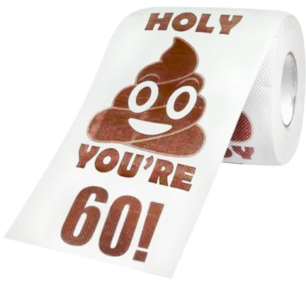Thyonta Funny Toilet Paper - 60th Birthday Party Tissue Paper | Gag Toilet Paper Roll 50th Birthday Gift for Party Favor Fillers, Pranks and More