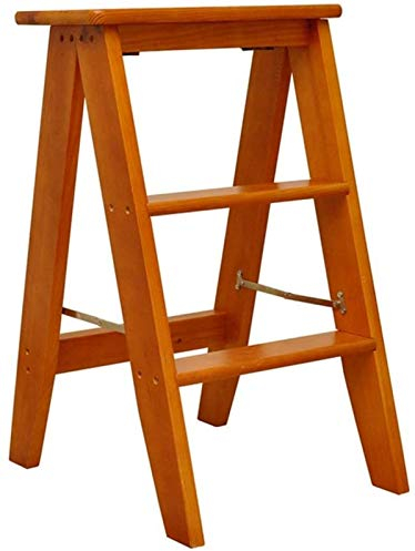 Tragbarer Tritthocker, einfacher Familienhocker - Stühle aus Holz für Erwachsene, Klapptreppe aus Massivholz/Multifunktionaler Holzstuhl/Mobile Leiter/Doppelleiter (Farbe: A) (Farbe: A) (A)