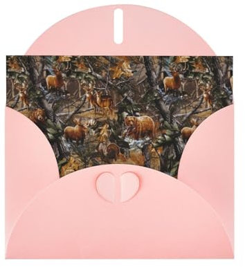 JBYJBX Jagd Hirsch Bär Hirsch Druck Grußkarten, halb gefaltet 10 x 6 für alle Gelegenheiten verschiedene Muster zum Geburtstag, Hochzeit