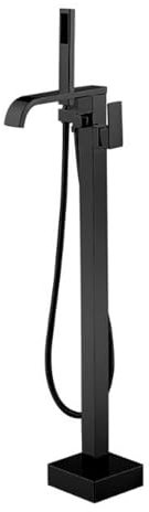 SGKOMN Freistehende Badewanne Wasserhahn Wasserfall mit Handbrause Badezimmer Badewanne Wasserhahn Badewanne Dusche Wasserhahn(Black)