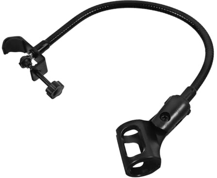 Verstellbare Mikrofonhalterung Schwanenhals, 1 Satz Schwarz | Eisen und Abs, Mikrofonclip Inklusive, Einfache Bedienung, für Verschiedene Mikrofongrößen