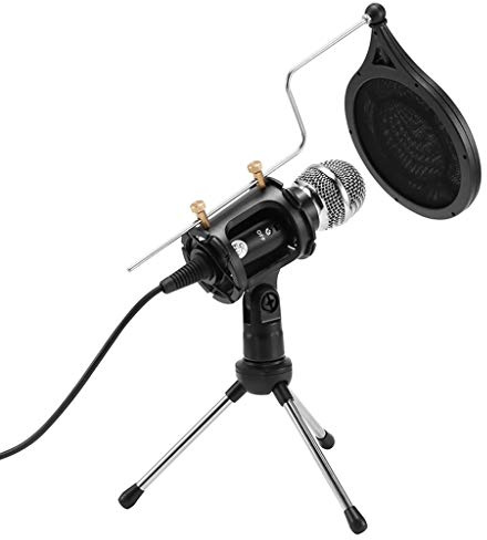 Msuiiixcccc Professional Condenser Microphone Mini Portable Recording Microphone Set for Voice Recording with Stand USB Cable
