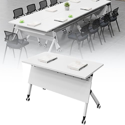 GLMGBP Klappbare Besprechungstische mit feststellbaren Rollen – rechteckiger rollbarer Spleißschreibtisch für Büro, Besprechungsraum, Klassenzimmer – Konferenztisch, Computertisch