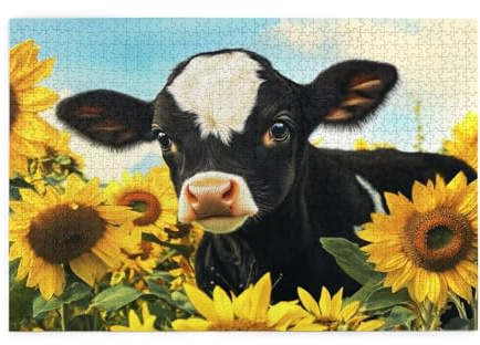 Puzzle 3000 Teile, Puzzle Erwachsene, Holzpuzzle Blume Impossible Jigsaw, Clevere Rätsel, HD Farbe Jigsaw mit Geschenkbox Verpackung for Aesthetic Room Decor, Geschenke für Frauen Ochse 122x81cm p-776