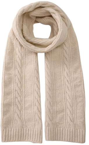 Tavaleu Winter Scarf for Women, Warm Long Cable Knit Scarf, Wrap Chunky Soft Winter Scarves for Women Beige