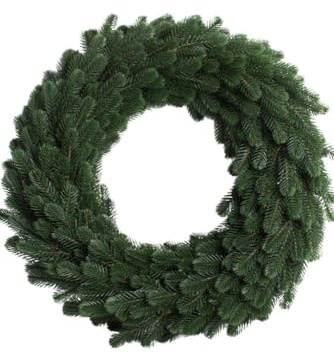 künstlicher Adventskranz/Tannenkranz Karpaten auf Strohkern einseitig gebunden, Durchmesser ca. 52 cm