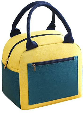 Lonchera reutilizable con aislamiento y bolsillo lateral, a prueba de fugas, con asas acolchadas suaves, para mujeres, hombres, adultos, niños, duradera, térmica, para el trabajo, bolsas de almuerzo
