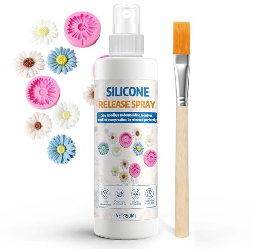 SHOPPGO Distaccante per Resina Epossidica, Distaccante per Stampi, Adatto per Stampi in Silicone, Resina AB, Candele, Saponi, con Pennello, Asciugatura Rapida, Antiaderente, Facile da Sformare, 150ml