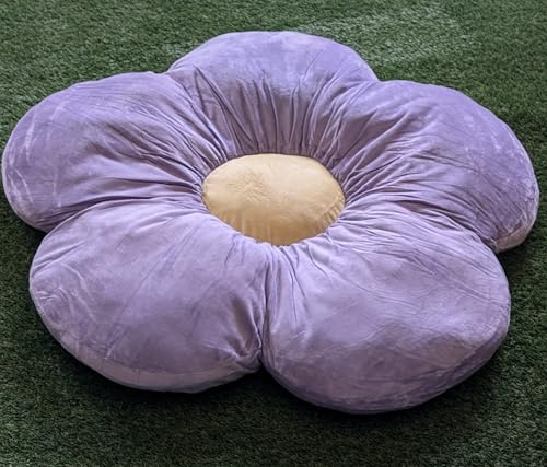Hercules Gazebo Purple Daisy Floor Cushion Pillow - Extra Large 35 inches / 89cm wide.
