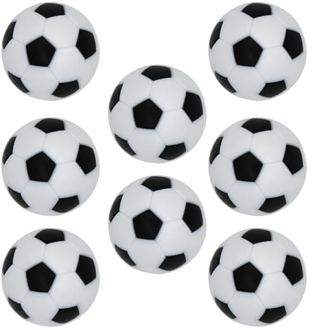 Zcbzbn 8 st bordsfotboll, kickerbollar, bordsfotbollar, miniboll, svart och vit, 32 mm bordsfotboll, normal storlek, kickerbollar, ABS bordsskiva, fotboll för vuxna barn, fotboll