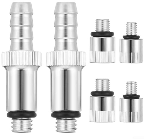 Juego de 6 adaptadores de bomba de aceite de engranajes, junta giratoria de aleación de aluminio con giro de 3/8 pulgadas, adaptadores de metal de 8 mm y 10 mm para mantenimiento marino de motor fuera