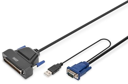 DIGITUS 1 Port KVM Modul für KVM Konsolen von DIGITUS (VGA, USB, PS/2), Schwarz