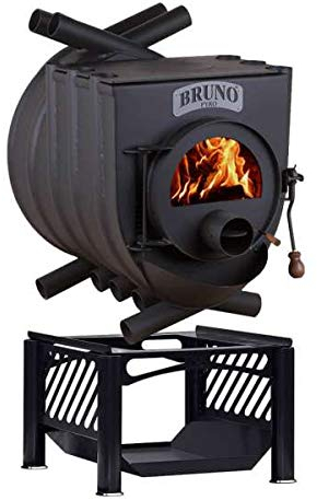 Werkstattofen Bruno Pyro III mit Herdplatte - 19 kW Warmluftofen - Energieeffizienzklasse A - Zulassung für Deutschland und Schweiz - BimSchV (Untergestell Compakt, ohne Seitenverkleidung)