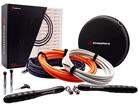 Premium 4athletics Springseil | Schweres Springseil mit 3 Verschieden Seilen in Sekunden tauschen Heavy Rope Speedrope