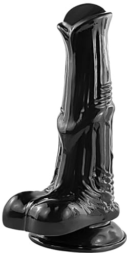 Gode Réaliste,23 CM Gros Gode Noir,Puissante Ventouse Godemichés Sex Toýs Femme,Sex Toy Pour Femmes Hommes Gay Couple